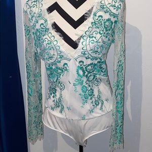 Green Bodysuit Blouse